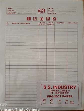 Project Papers/ Botany Papers (Size 21 x 29)